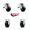Service Caster 5 Inch Rubber on Steel Caster Set with Roller Bearings 2 Brakes 2 Rigid SCC SCC-TTL30S520-RSR-2-R-2 - alternate 4